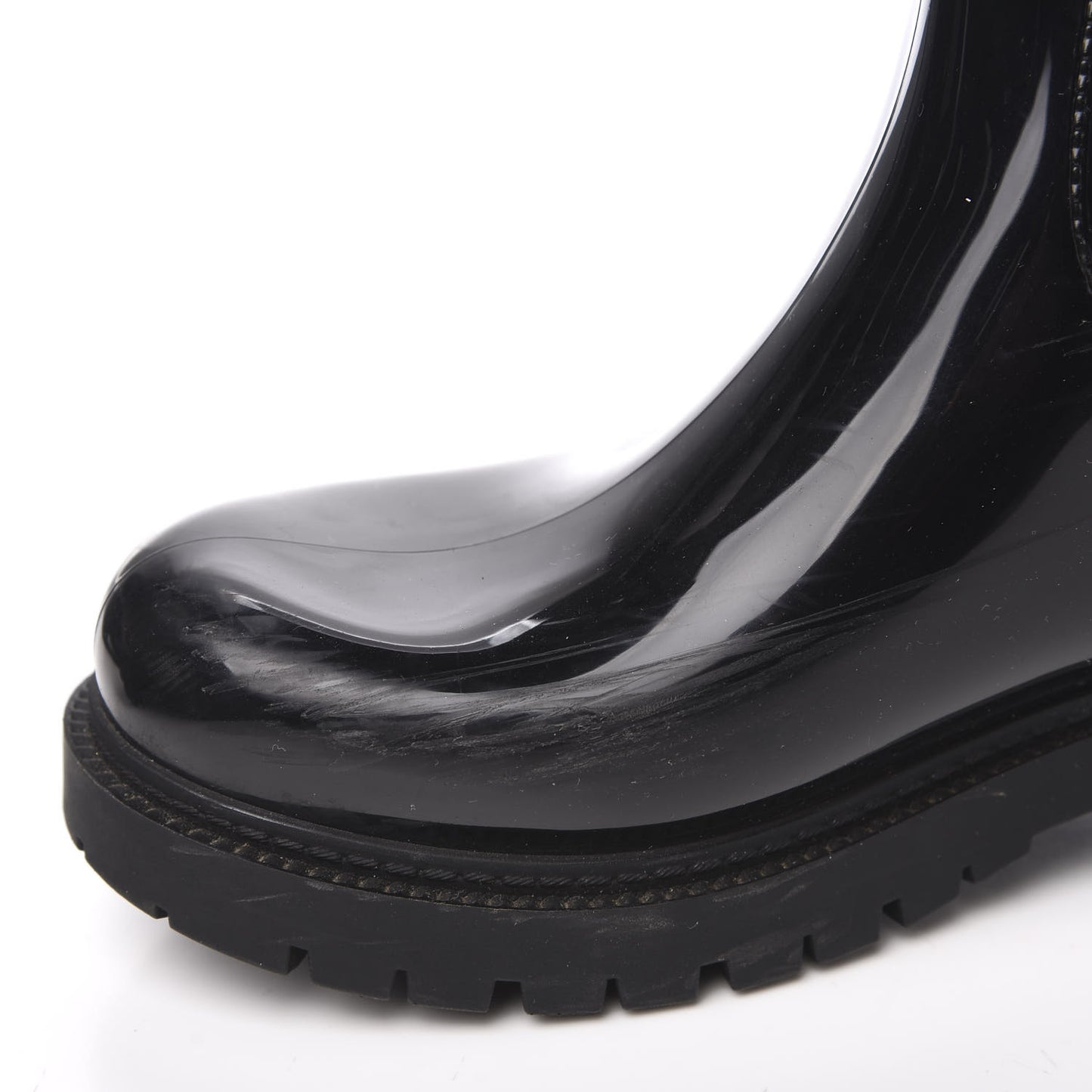 Rubber Embossed Monogram Splash Rain Boots 36 Black