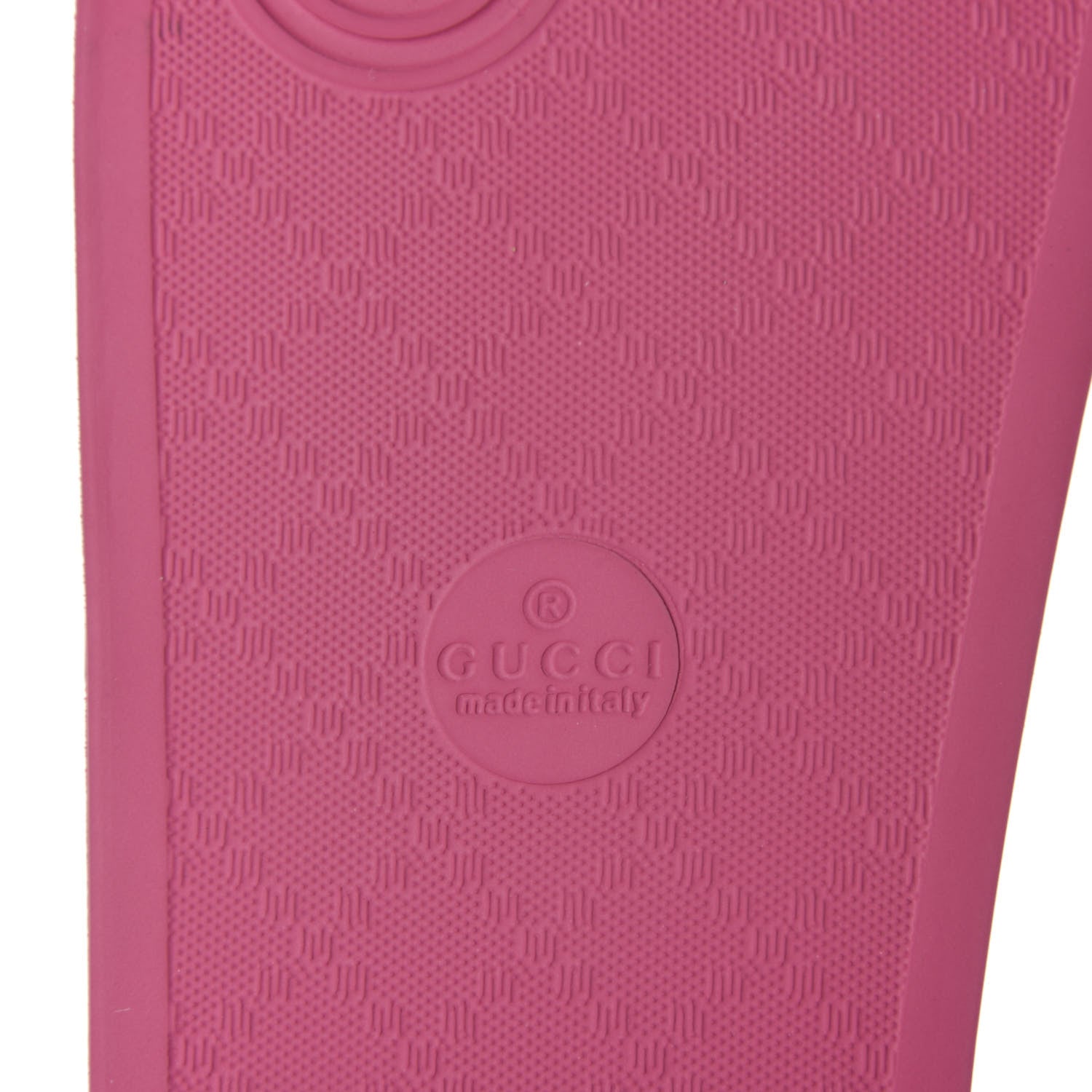 Gucci Rubber Logo Stamped Mens Slide Sandals 10 Fuchsia 7 of 8