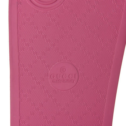 Gucci Rubber Logo Stamped Mens Slide Sandals 10 Fuchsia 7 of 8