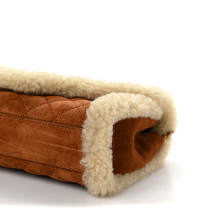 Saint Laurent Nubuck Shearling Mixed Matelasse Triquilt Small Monogram Satchel Ivory Natural Tan 7 of 8