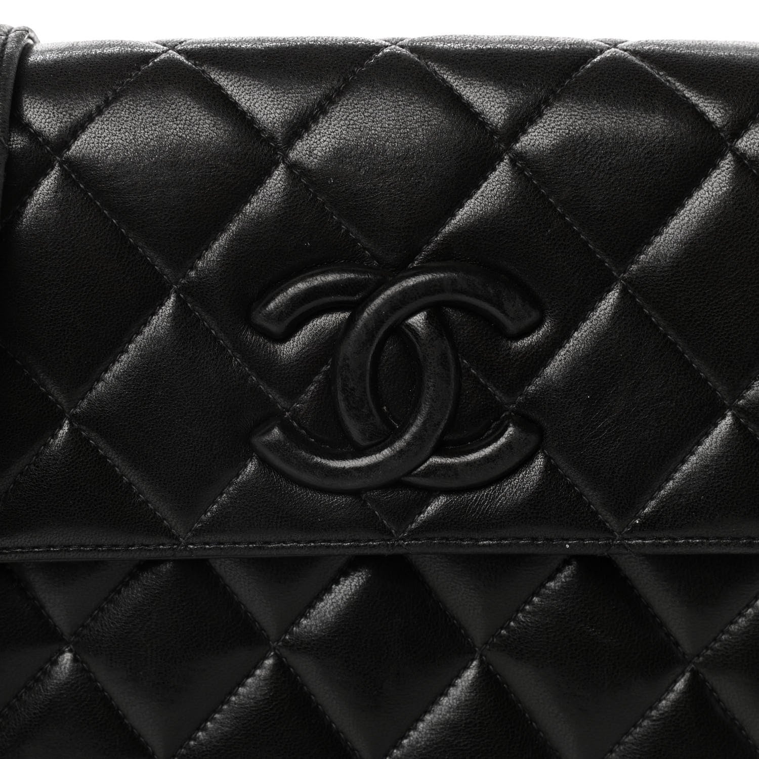 Chanel Lambskin Quilted CC Single Flap Shoulder Bag Black 8 of 10