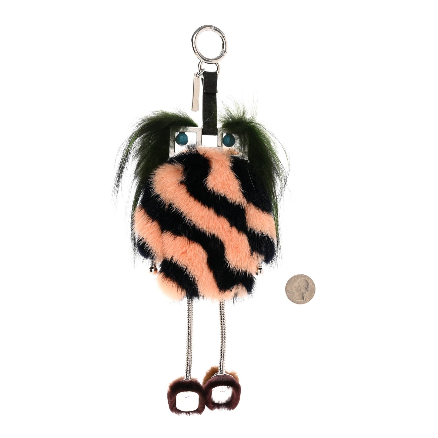 Calfskin Mink Fox Fur Witches Charm Pink Black