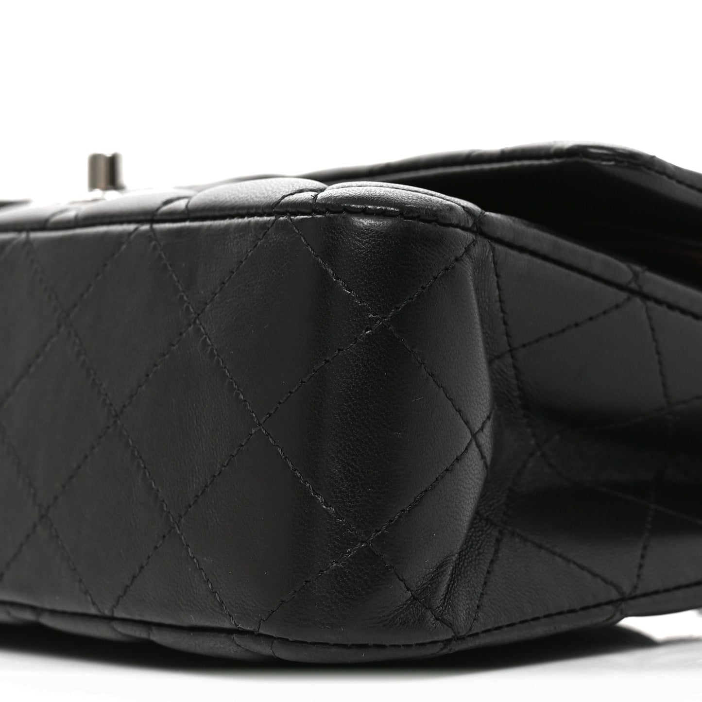 Lambskin Quilted Medium Double Flap Black