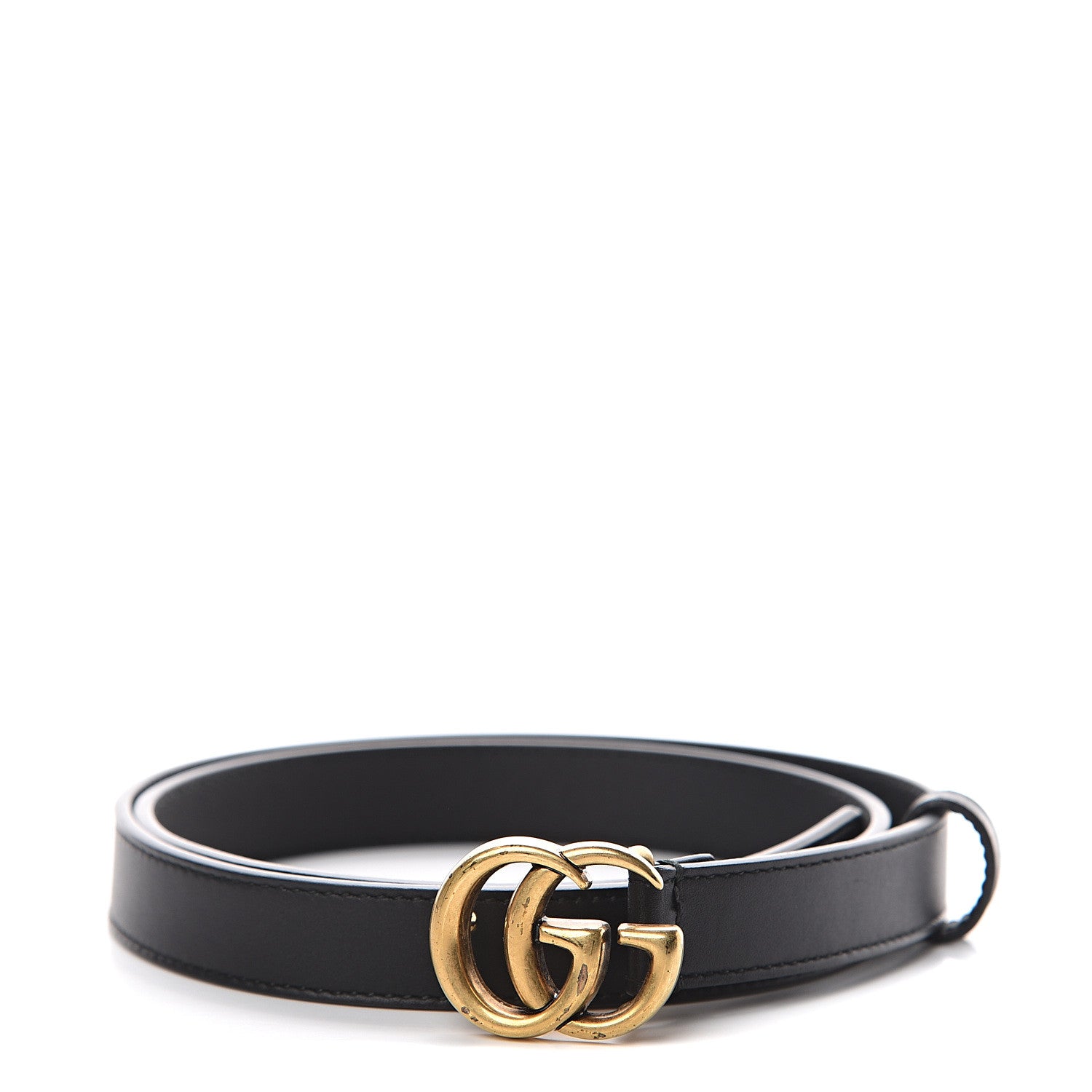 Gucci Calfskin Double G 20mm Belt 80 32 Black 1 of 5