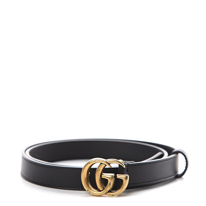 Gucci Calfskin Double G 20mm Belt 80 32 Black 1 of 5