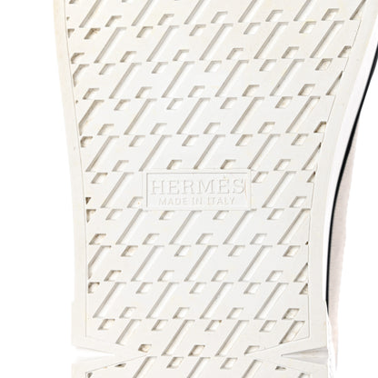 Hermes Canvas Calfskin Womens Voltage Sneakers 40 Prunoir Naturel 7 of 8