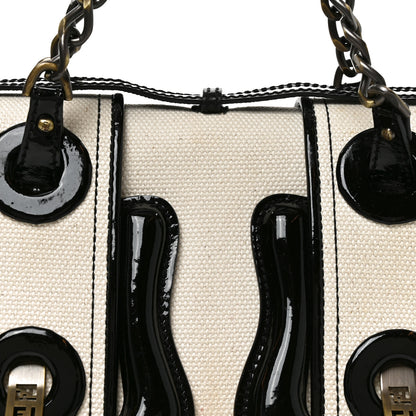 Fendi Canvas Patent B Bag  Corda Black 8 of 10