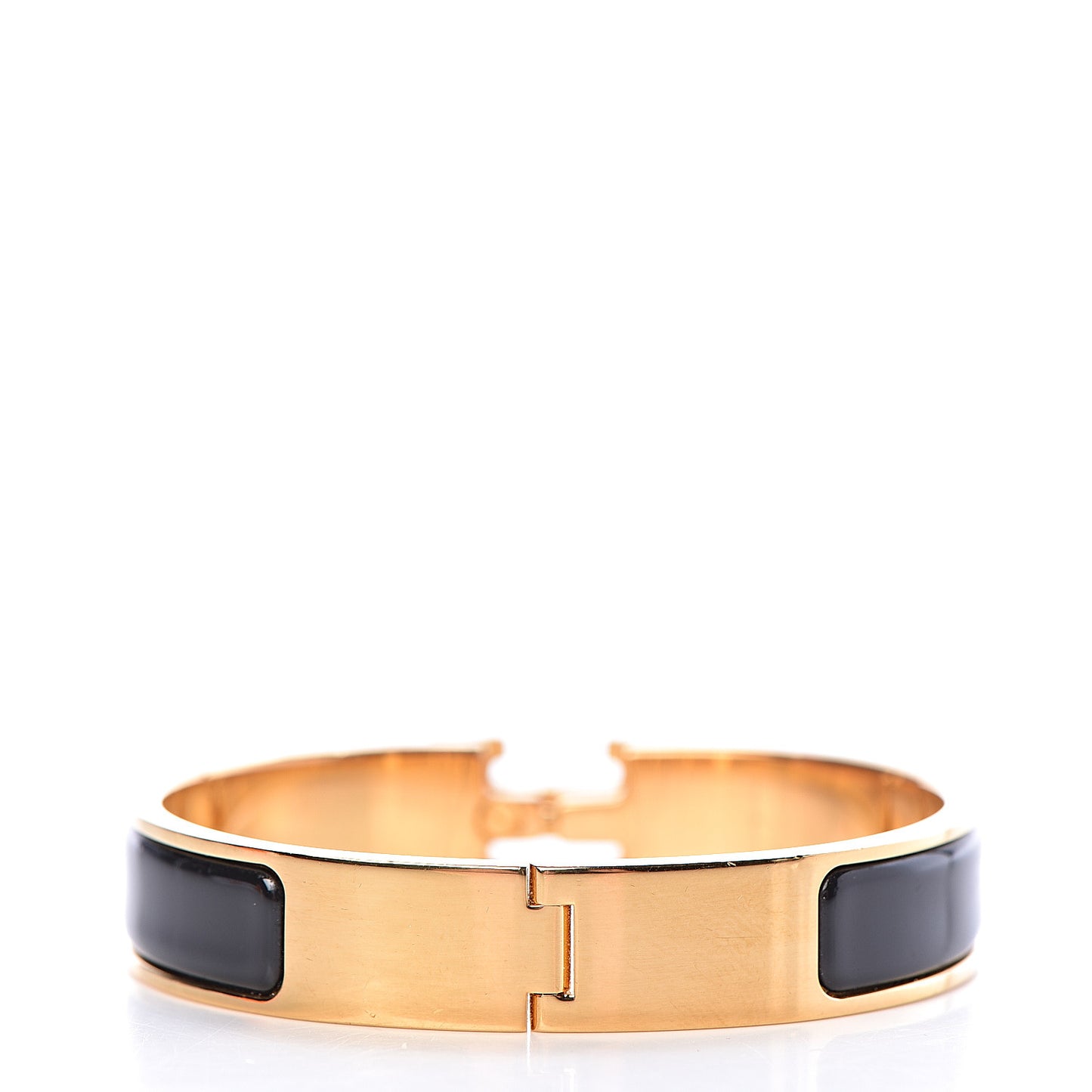Enamel Narrow Clic Clac H Bracelet PM Black