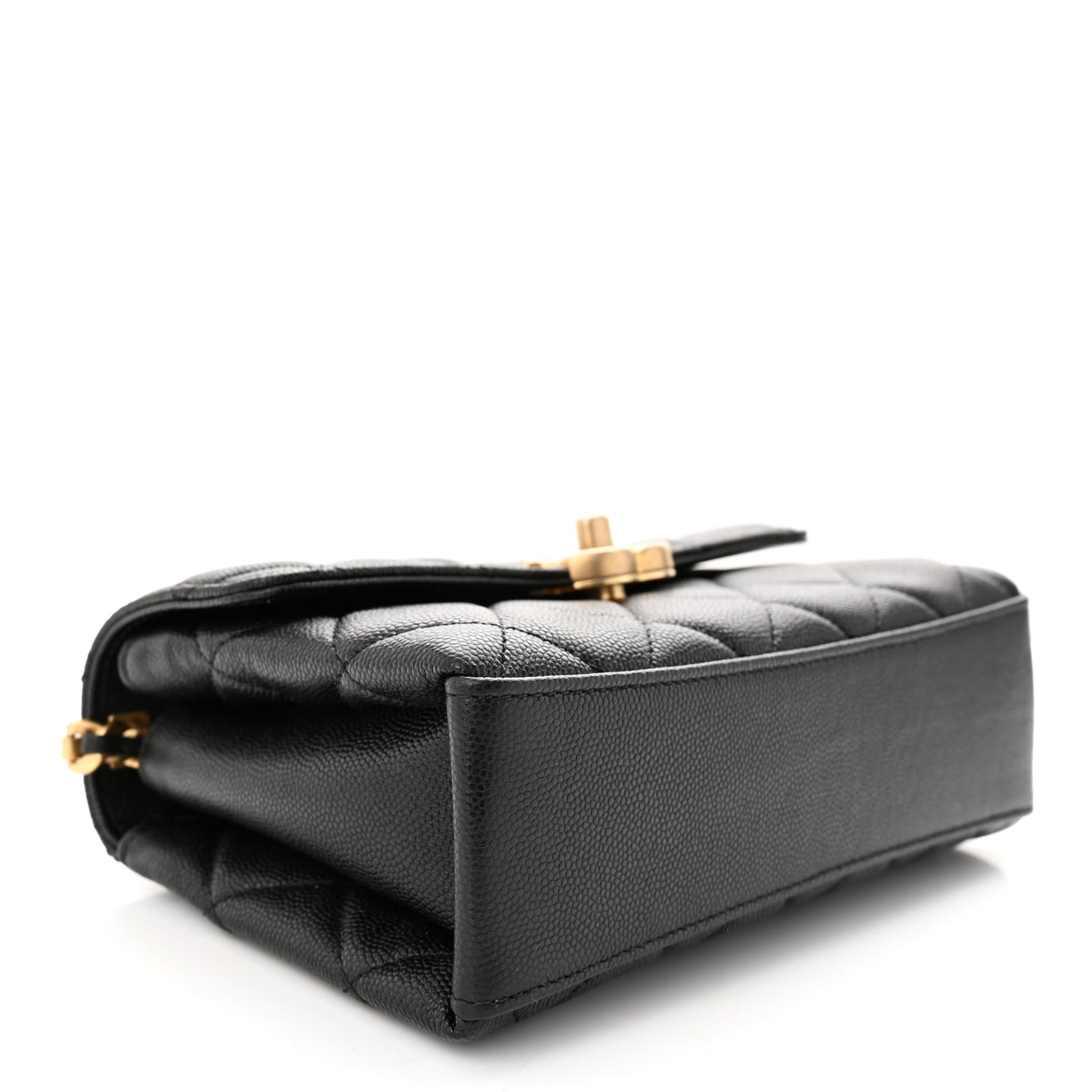 Caviar Quilted Small Carry Me Top Handle Flap Black