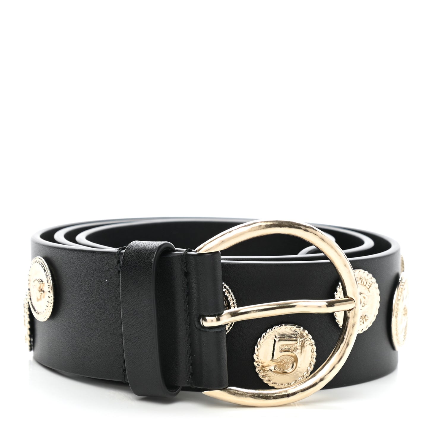 Calfskin CC Medallion Belt 85 34 Black