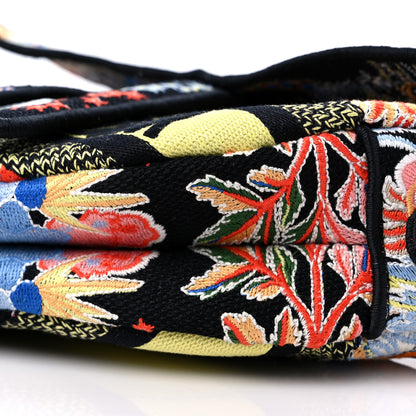 Christian Dior Canvas Embroidered Zodiac Fantastico Saddle Bag Black Multicolor 9 of 9