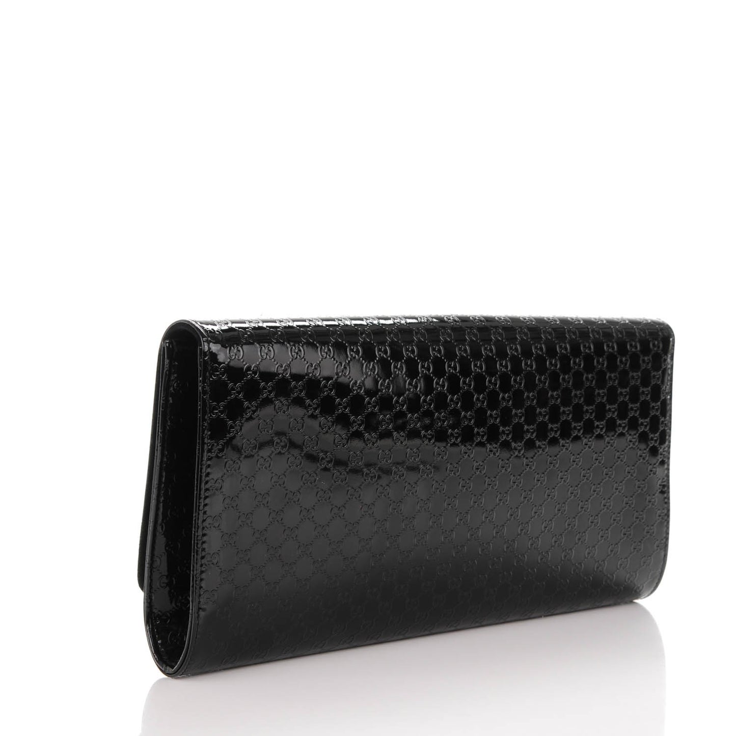Patent Microguccissima Medium Broadway Clutch Black