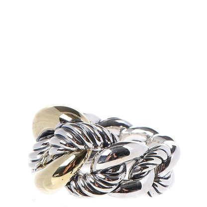 David Yurman Sterling Silver 18K Yellow Gold Belmont Ring 53.1 6.5 3 of 5