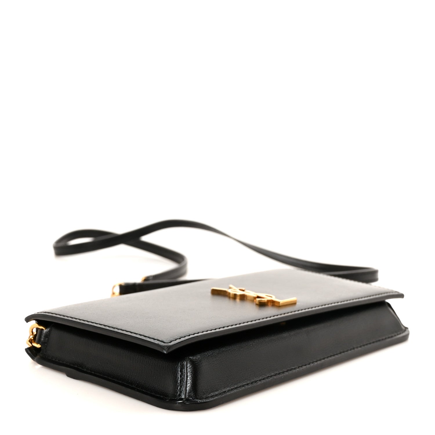 Saint Laurent Grained Calfskin Monogram Phone Holder Crossbody Black 4 of 11