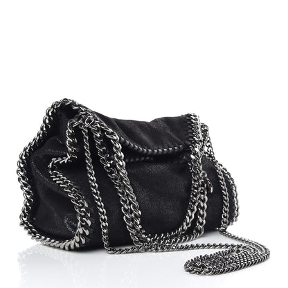 Stella McCartney Shaggy Deer Mini Falabella Fold Over Tote Black 3 of 9