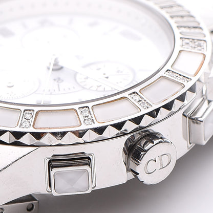 Christian Dior Stainless Steel Diamond Sapphire 38mm Christal Chronograph Quartz Watch White 11 of 11