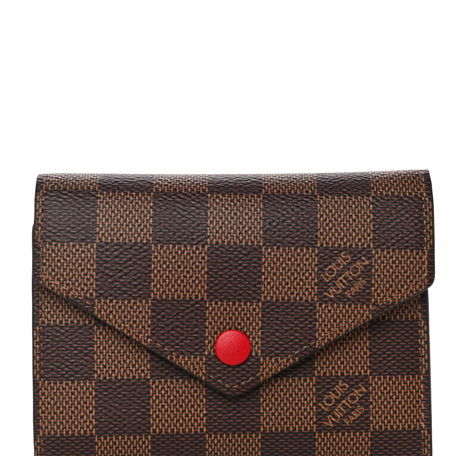 Louis Vuitton Damier Ebene Victorine Wallet Red 7 of 12