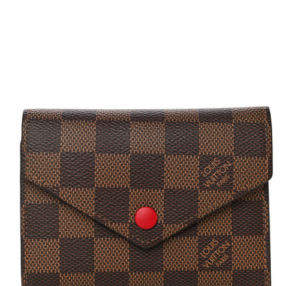 Louis Vuitton Damier Ebene Victorine Wallet Red 7 of 12