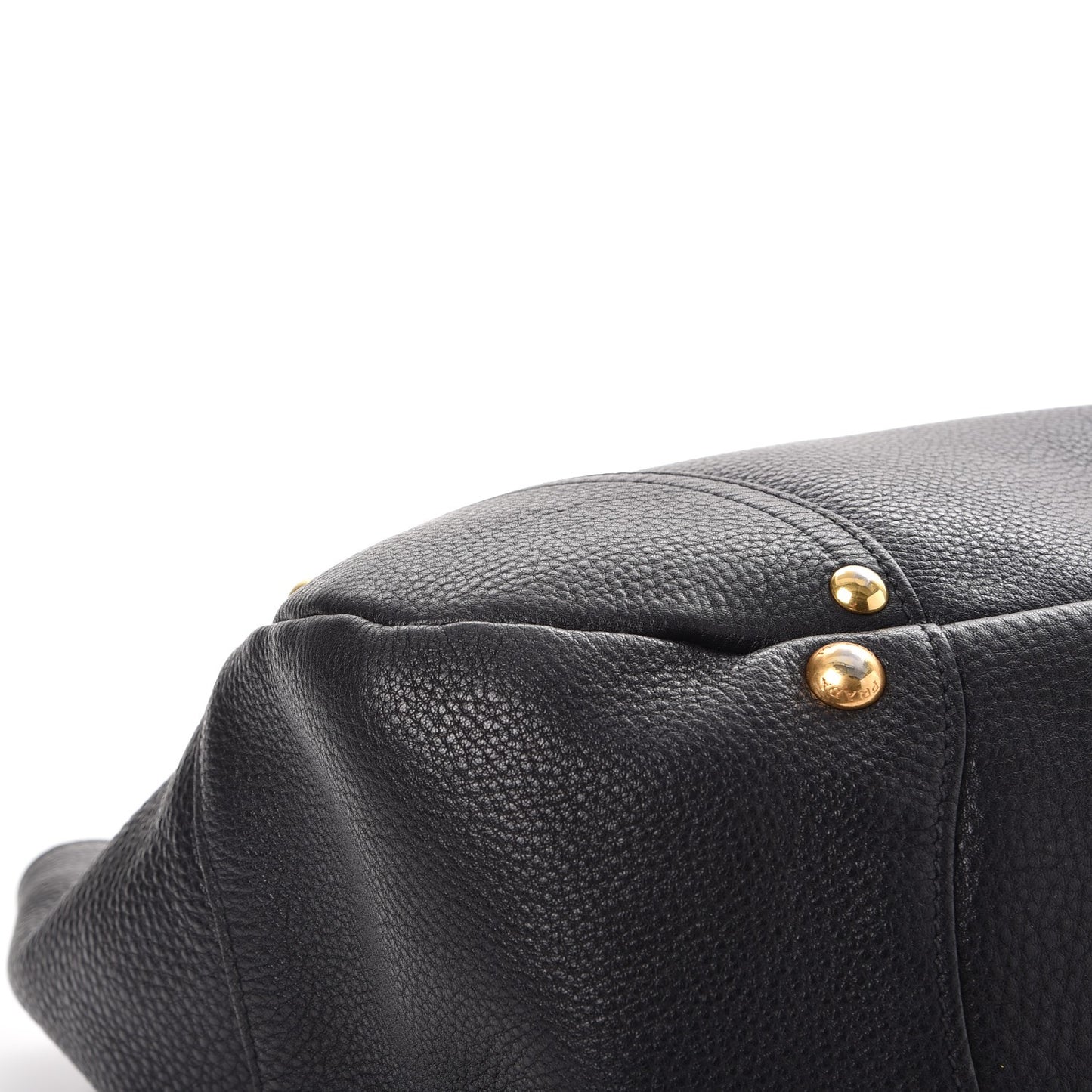 Vitello Daino Pushlock Tote Black