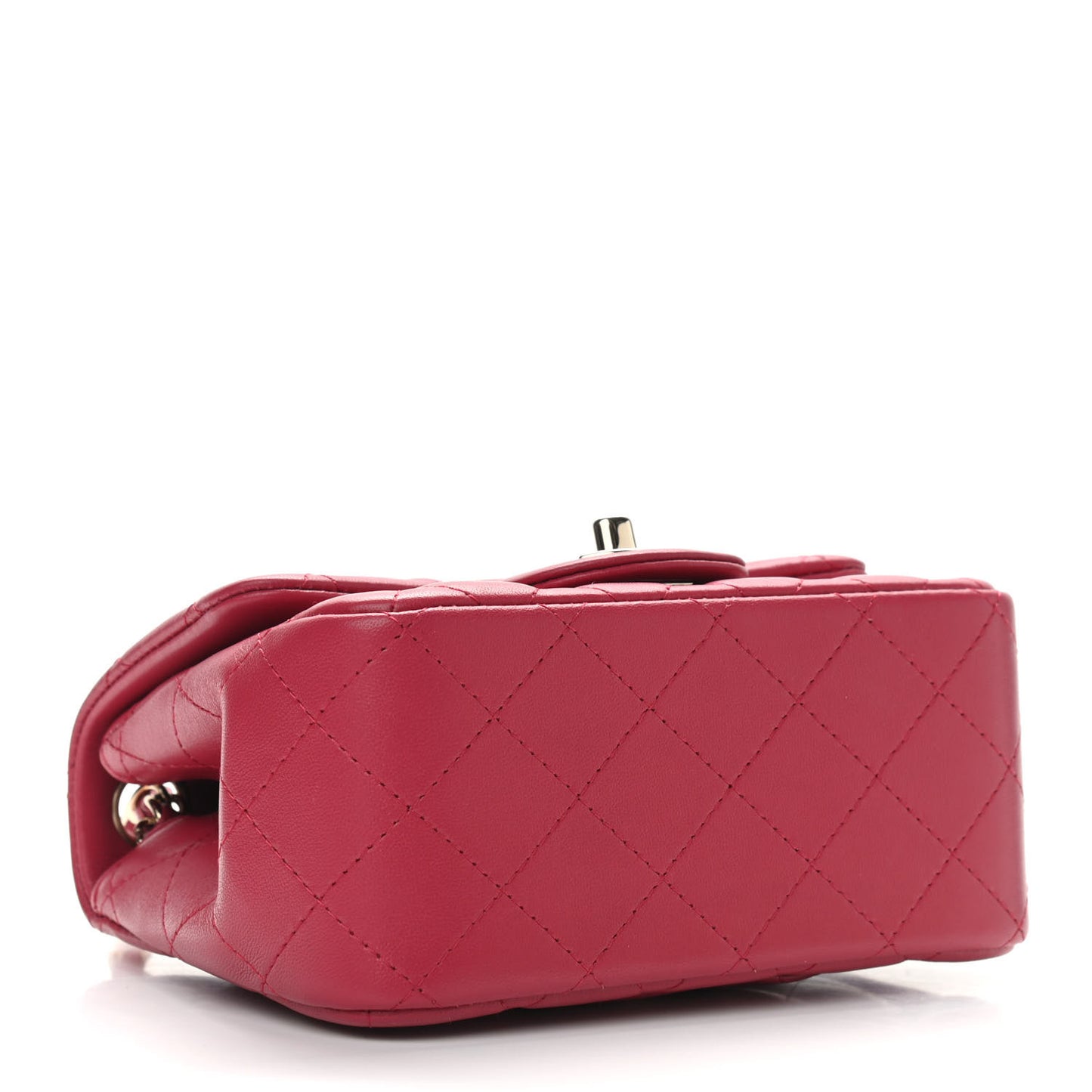 Lambskin Quilted Mini Square Flap Dark Pink