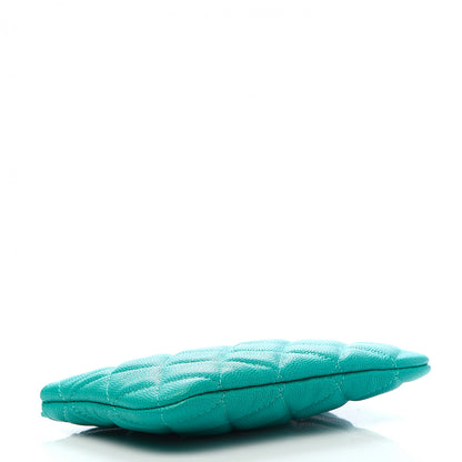 Chanel Caviar Quilted Small Cosmetic Case Turquoise 4 of 10