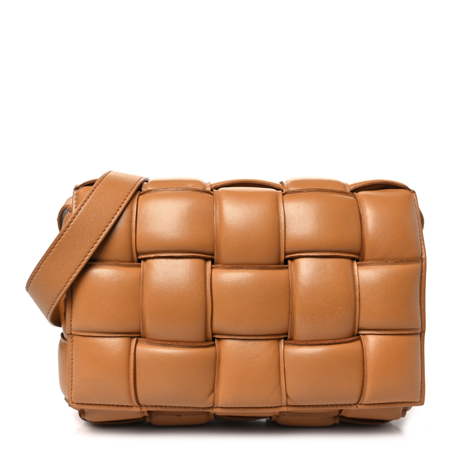 Bottega Veneta Nappa Maxi Intreccio Padded Cassette Crossbody Bag Caramel 1 of 15