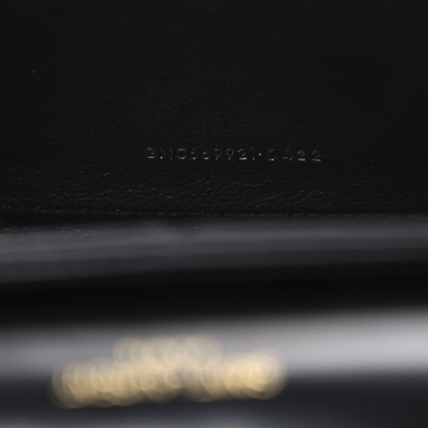 Glossy Calfskin Monogram Chain Wallet Black