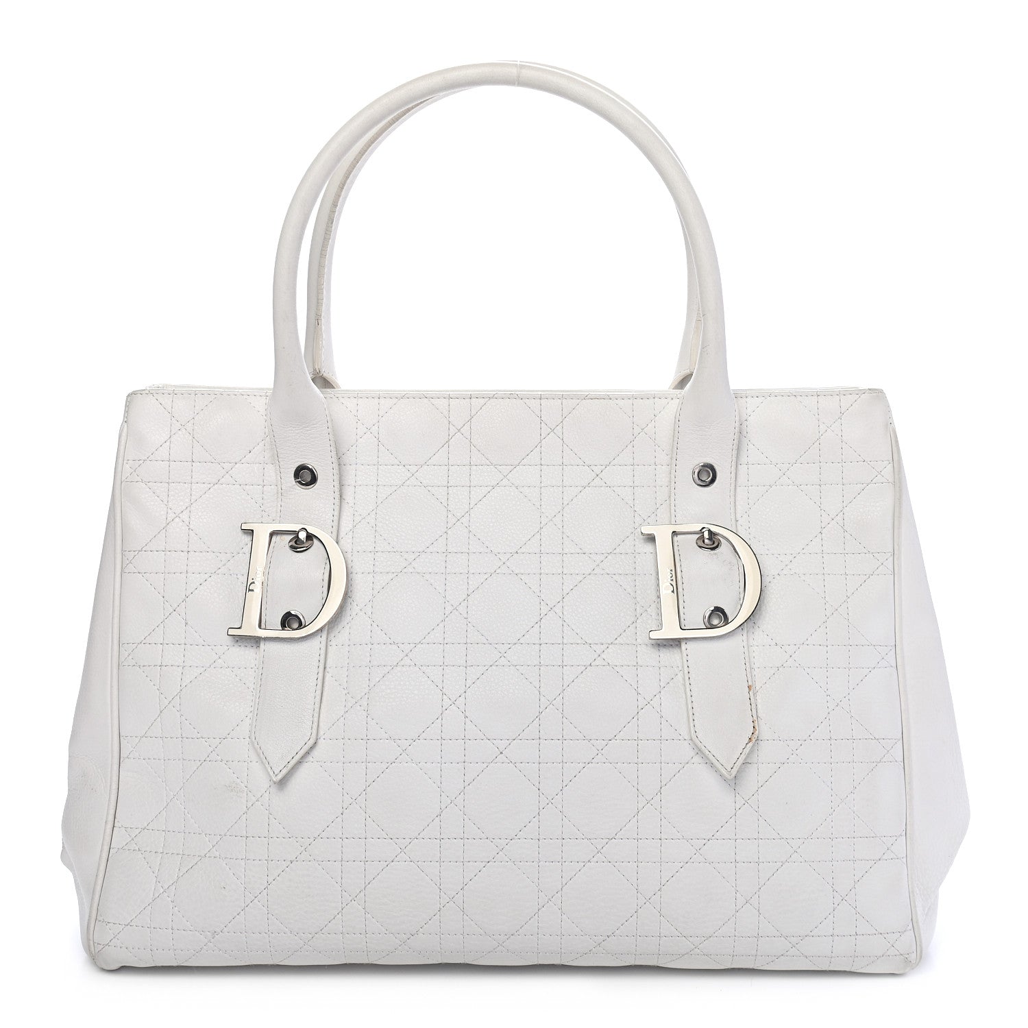 Christian Dior Cannage Stitched Tote White 1 of 9