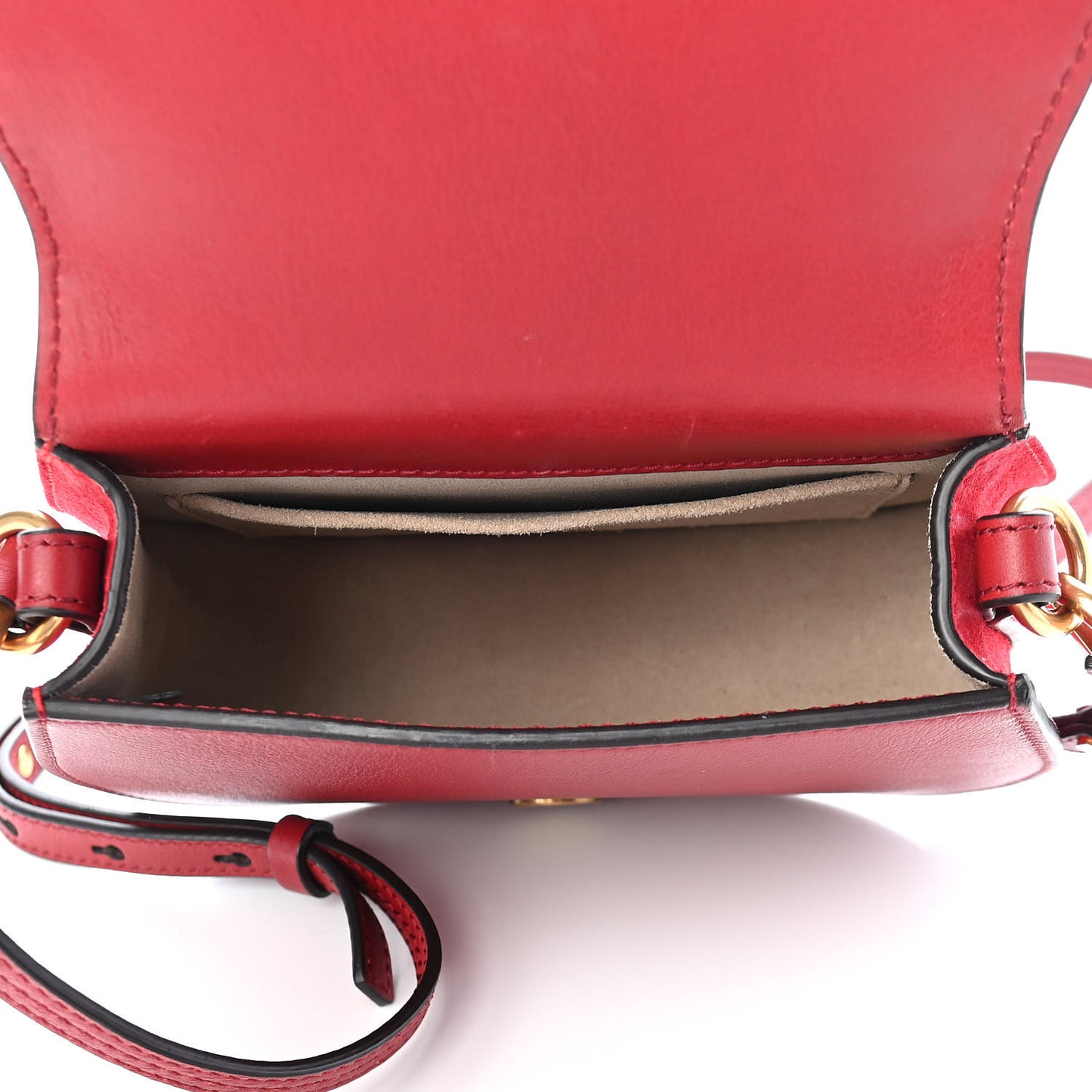 Calfskin Suede Small Nile Bracelet Bag Intense Red