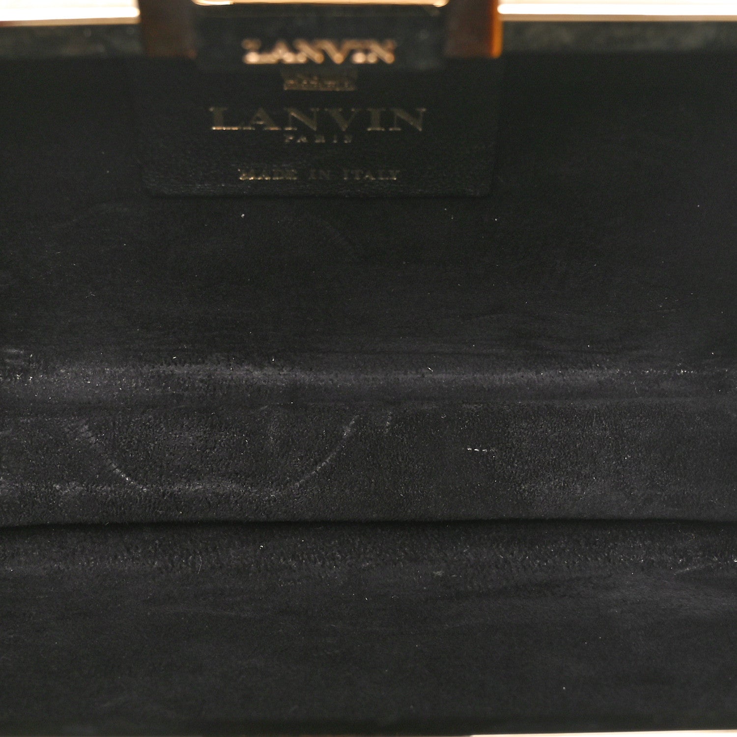 Lanvin Ponyhair Crocodile Print Clutch Black Gold 5 of 9