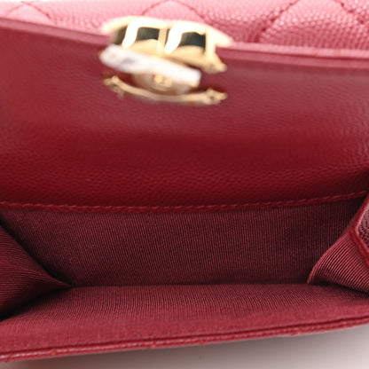 Chanel Caviar Quilted Pocket Twins Clutch With Chain Burgundy 6 of 13