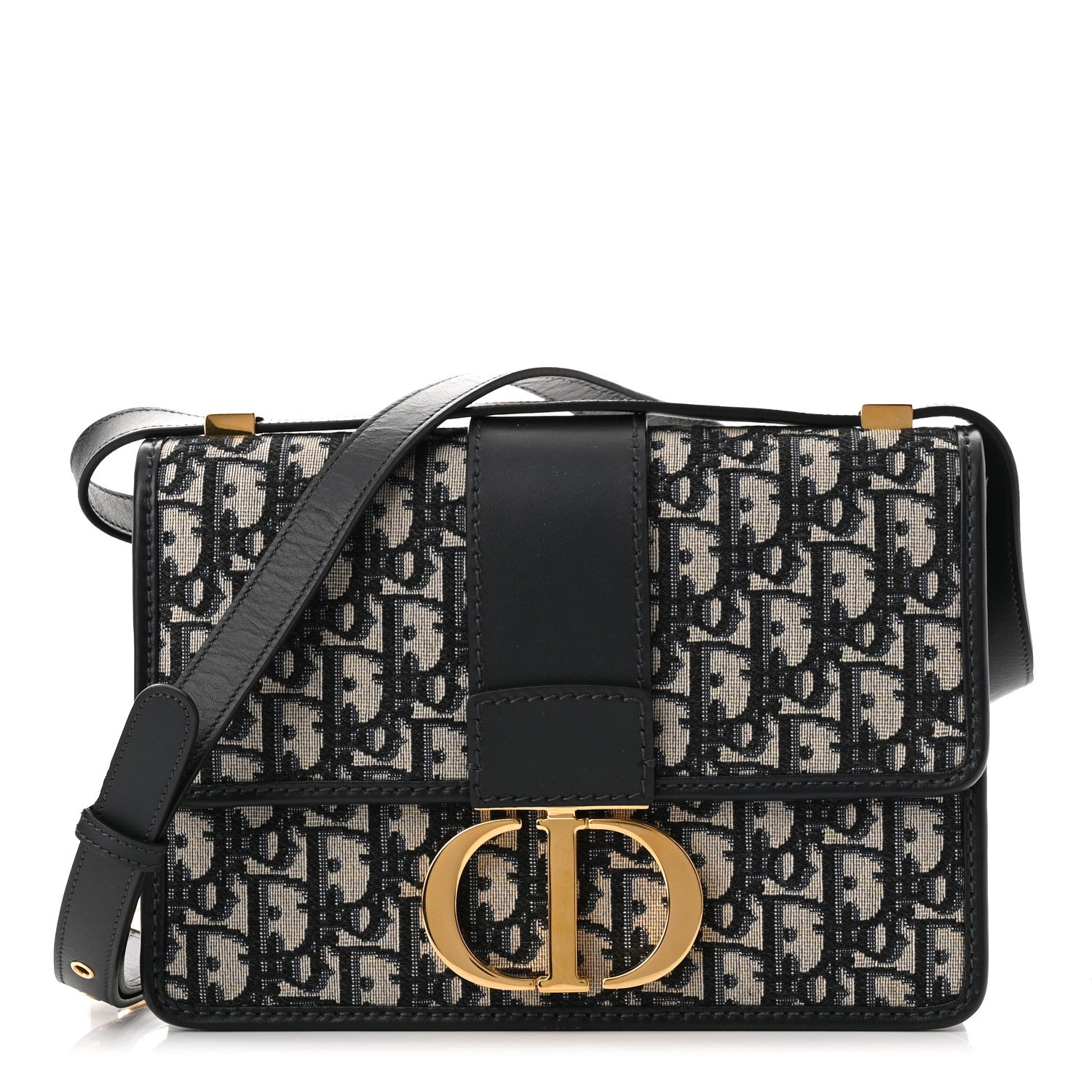 Christian Dior Oblique 30 Montaigne Flap Bag Blue 1 of 11