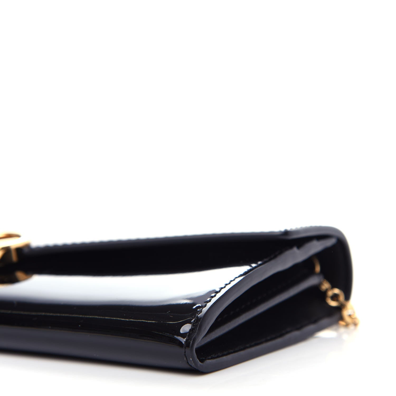 Fendi Vitello Vernice Mou F is Fendi Continental Envelope Wallet On Chain Black 9 of 10