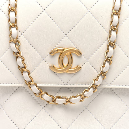 Chanel Calfskin Quilted Chain Small Hobo Bag White 9 of 11
