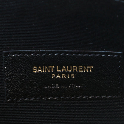 Saint Laurent Grain De Poudre Chevron Monogram Large Bill Pouch Bright Pink 5 of 8