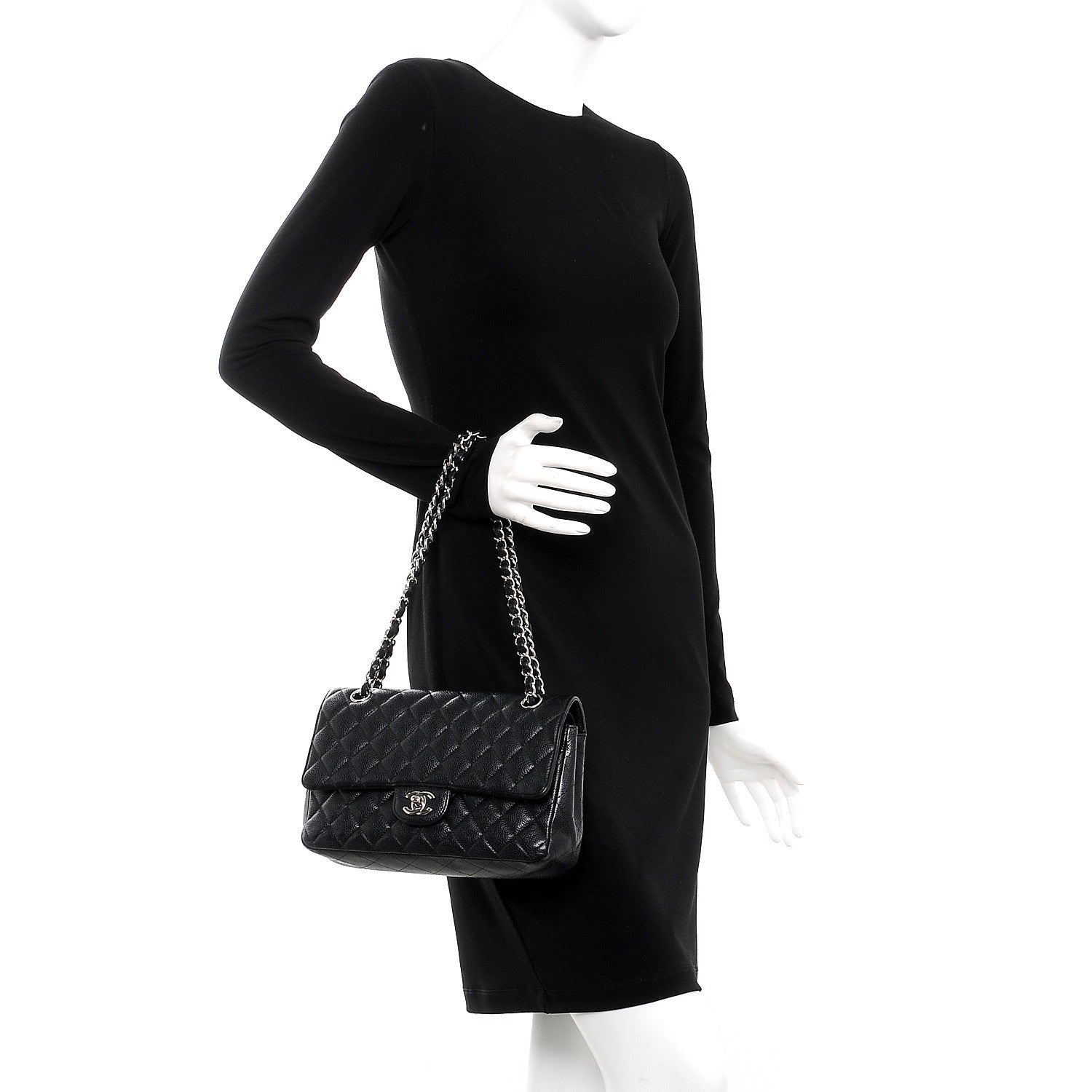 Chanel Caviar Quilted Medium Double Flap Black 3 of 18