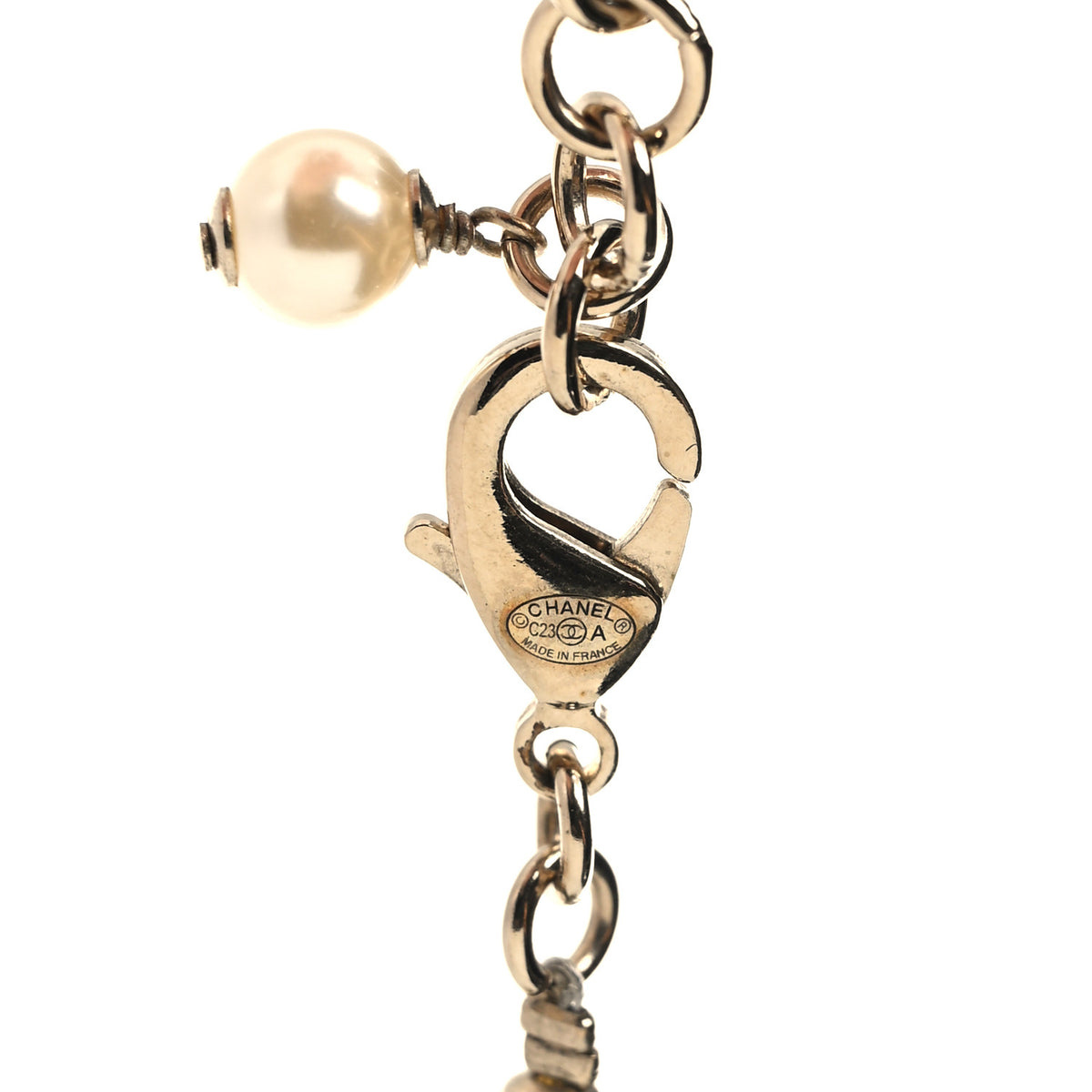 Metal Crystal Pearl CC Star Short Necklace Gold
