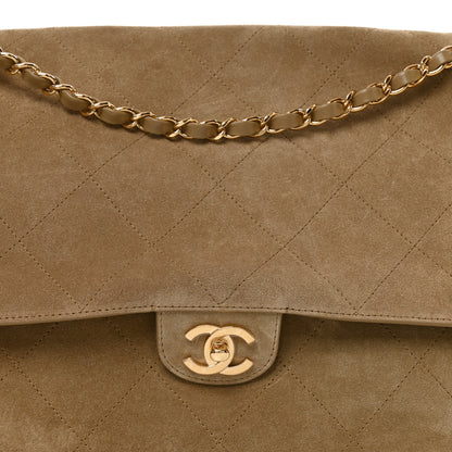 Chanel Suede Calfskin Souplissimo Maxi Flap Dark Beige 8 of 10