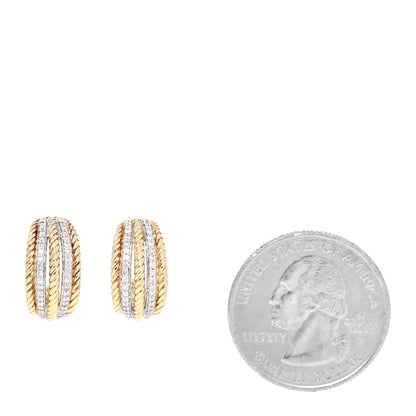 David Yurman 18K Yellow Gold Diamond Lantana Cable Earrings 2 of 4