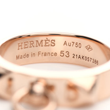 Hermes 18K Rose Gold PM Collier De Chien Ring 53 6.25 4 of 5
