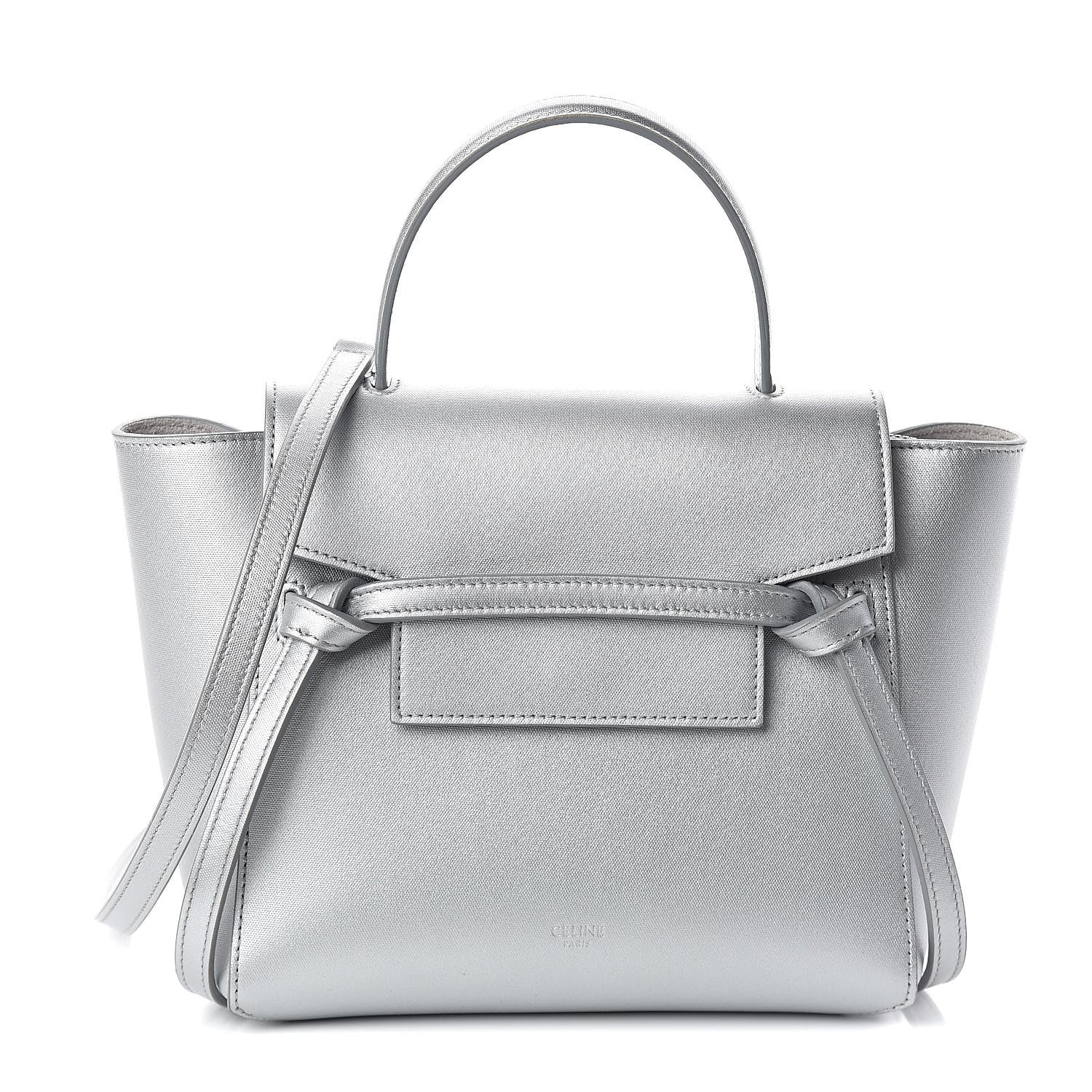 Celine Laminated Calfskin Nano Belt Bag Silver 1 of 9