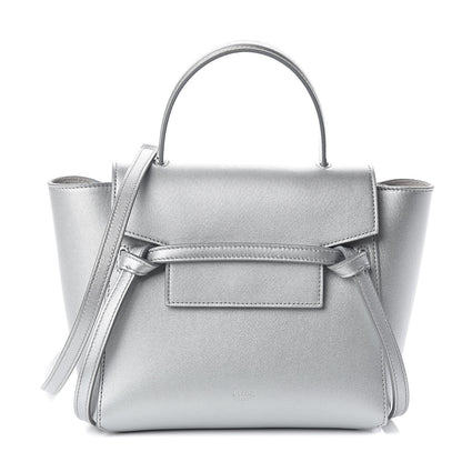 Celine Laminated Calfskin Nano Belt Bag Silver 1 of 9