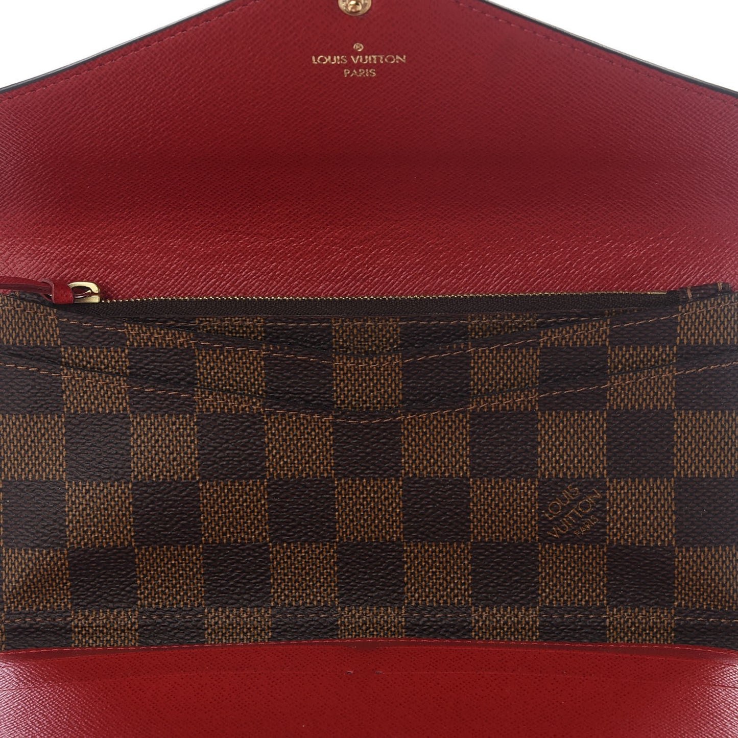 Damier Ebene Josephine Wallet Red
