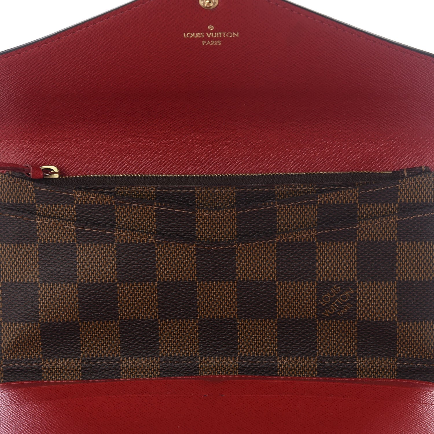 Louis Vuitton Damier Ebene Josephine Wallet Red 4 of 8