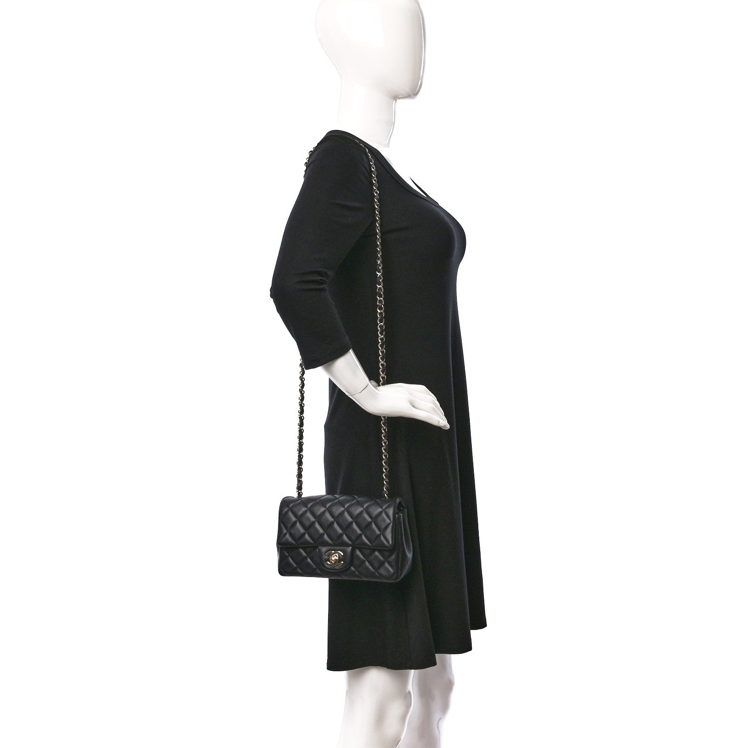 Chanel Lambskin Quilted Mini Rectangular Flap Black 3 of 11