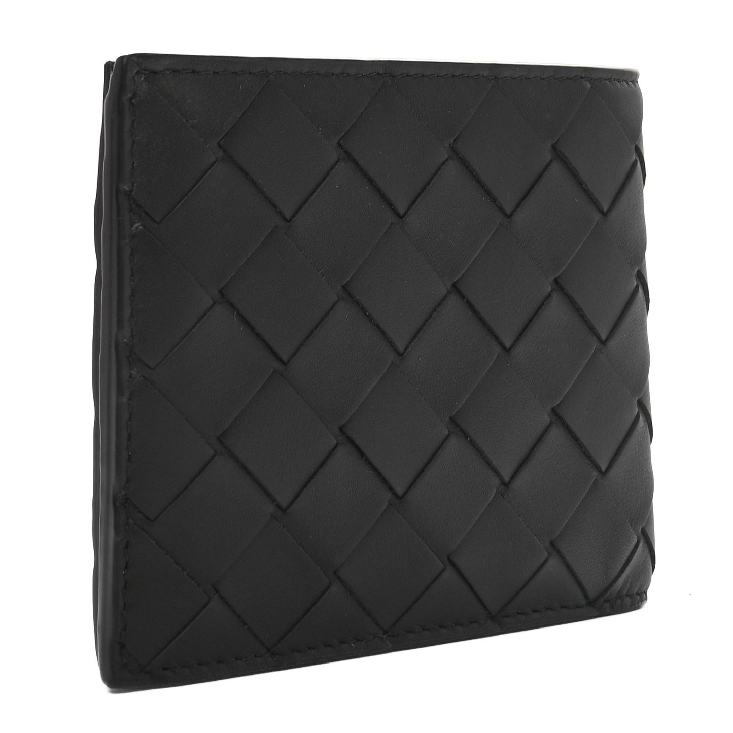 Nappa Intrecciato Bi-Fold Wallet Black Parakeet