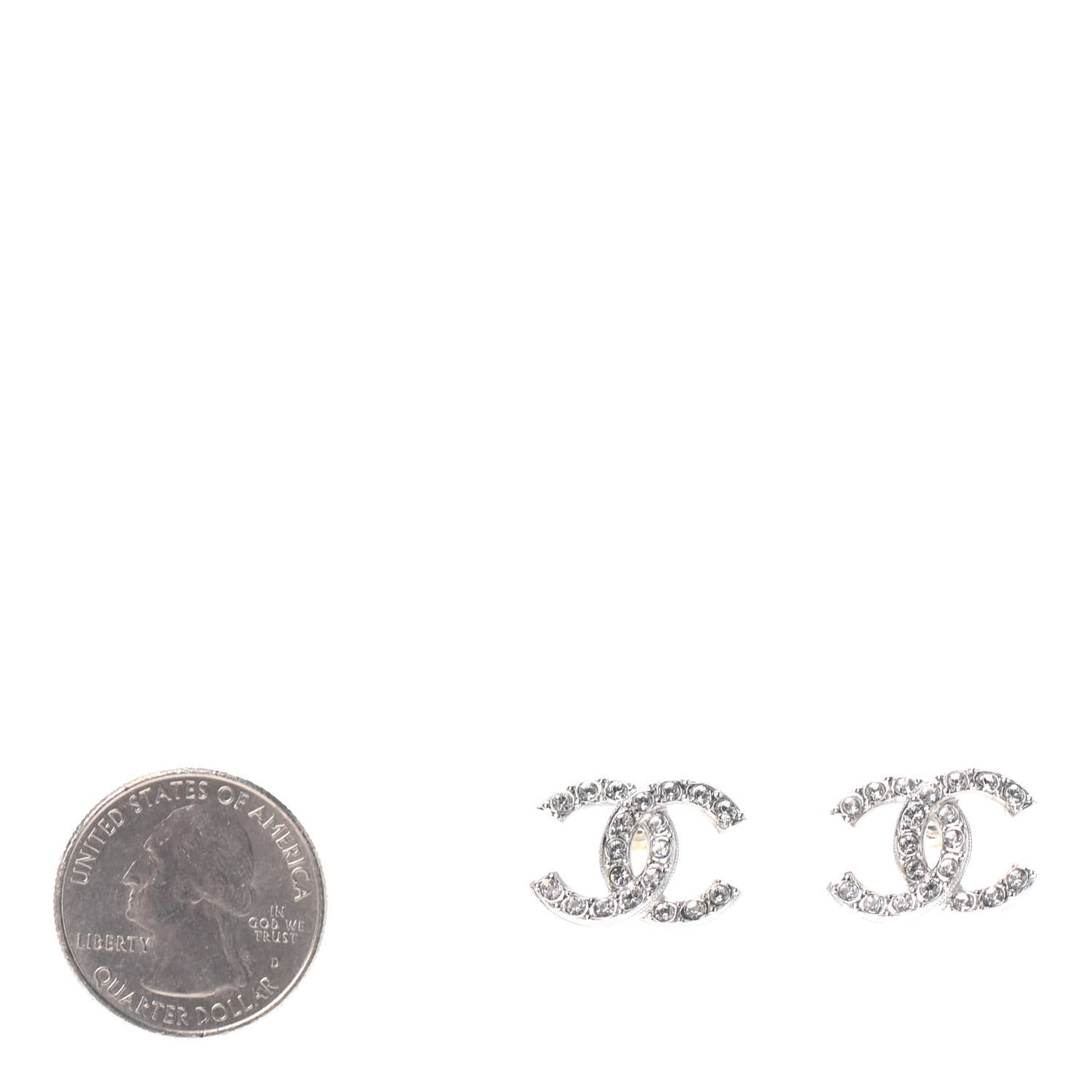 Crystal CC Earrings Silver