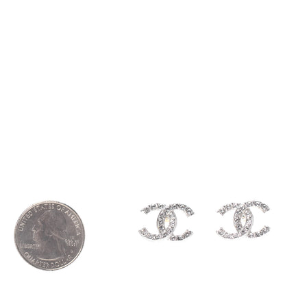 Chanel Crystal CC Earrings Silver 2 of 4