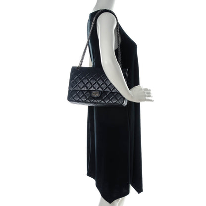 Chanel Aged Calfskin Quilted 2.55 Reissue 226 Flap Dark Navy Blue 2 of 7