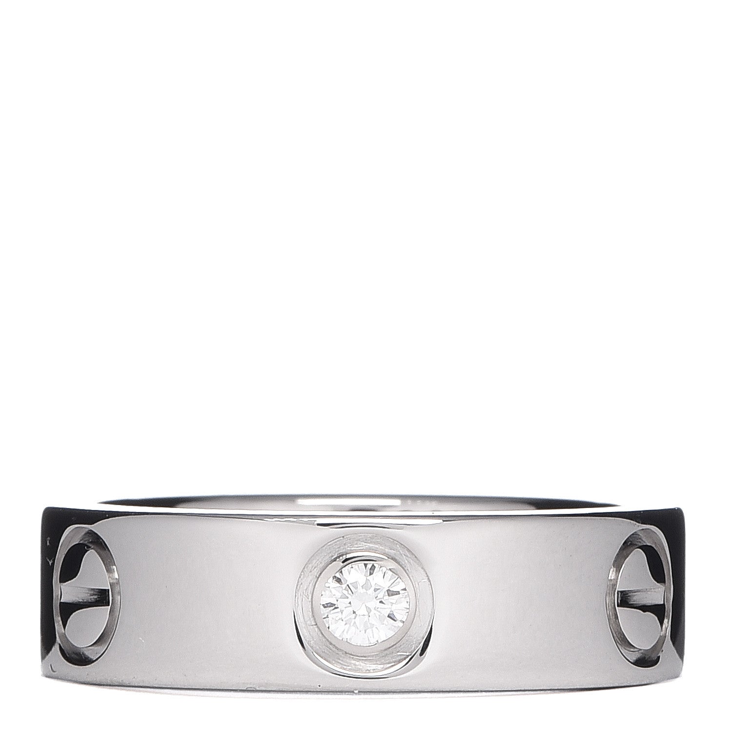 Cartier 18K White Gold 3 Diamond 5.5mm LOVE Ring 51 5.75 1 of 4